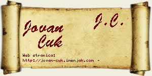 Jovan Ćuk vizit kartica